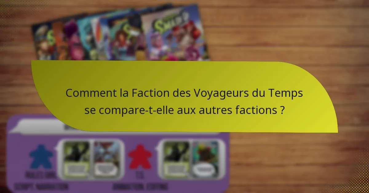 Comment la Faction des Voyageurs du Temps se compare-t-elle aux autres factions ?