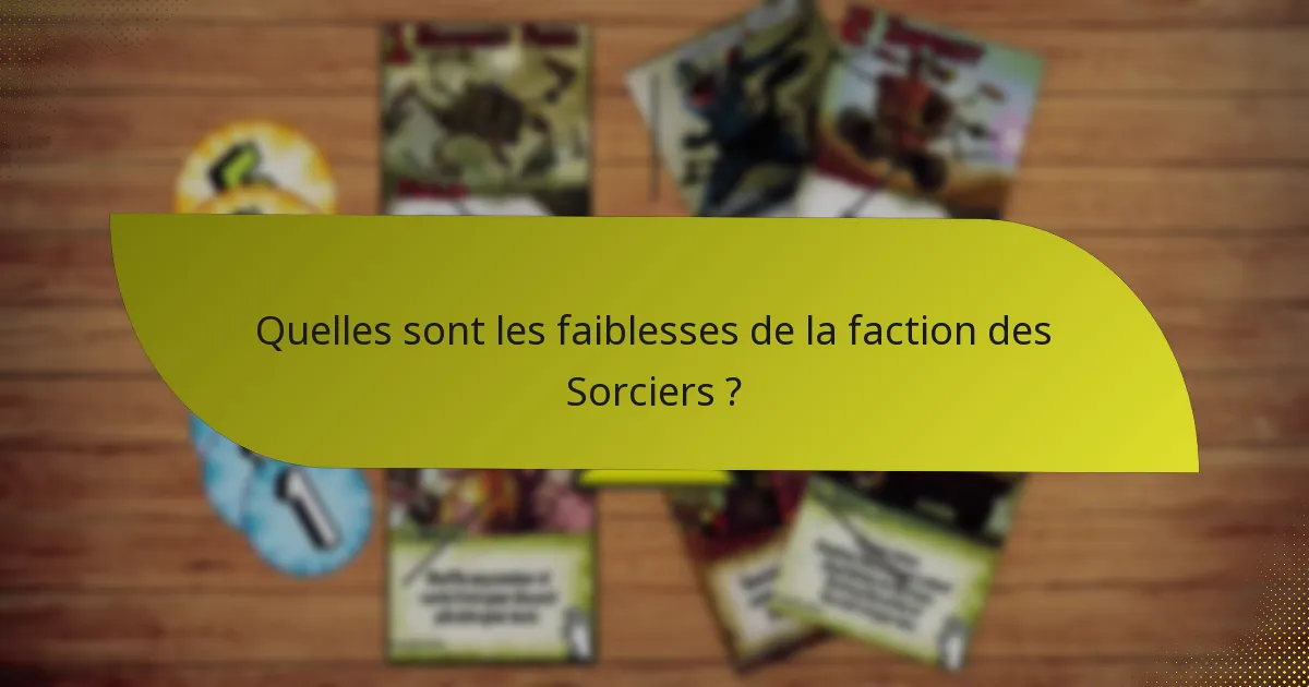 Quelles sont les faiblesses de la faction des Sorciers ?