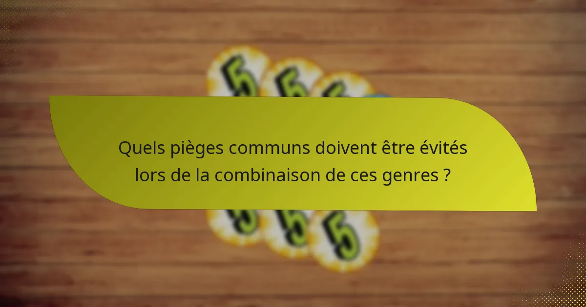 Quels pièges communs doivent être évités lors de la combinaison de ces genres ?